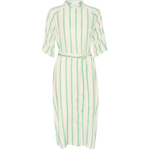 Striped Shirtdress with Tie Waist , female, Sizes: M, 3XL, 2XL, S - My Essential Wardrobe - Modalova