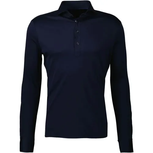 Tailored Fit Long Sleeve Polo in Dark , male, Sizes: 4XL, S, 3XL, 5XL, XL, 2XL - John Miller - Modalova