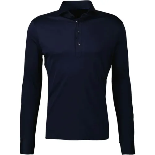 Tailored Fit Long Sleeve Polo in Dark , male, Sizes: 4XL, S, L, 3XL, 5XL, M, XL, 2XL - John Miller - Modalova