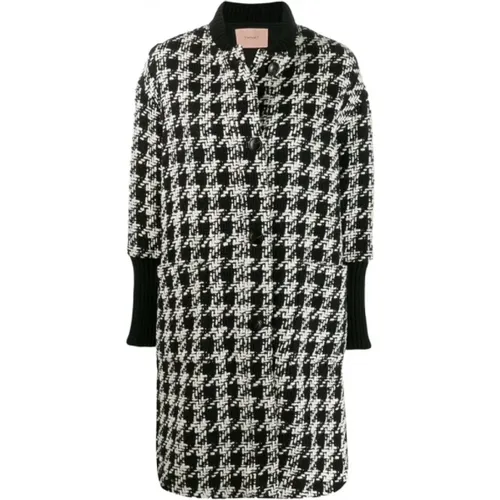 Houndstooth Coat , female, Sizes: S - Twinset - Modalova