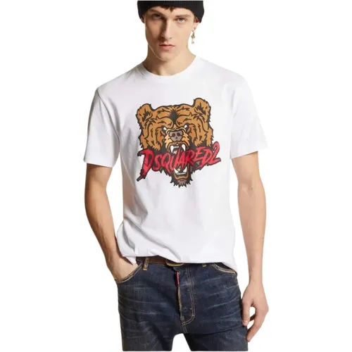 Kurzarm T-Shirt , Herren, Größe: M - Dsquared2 - Modalova