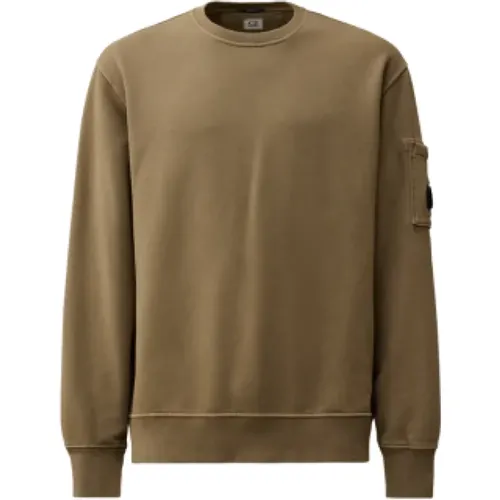 Diagonaler Fleece-Sweatshirt , Herren, Größe: M - C.P. Company - Modalova