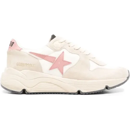 Weiße Wildleder Stern Patch Sneakers , Damen, Größe: 35 EU - Golden Goose - Modalova