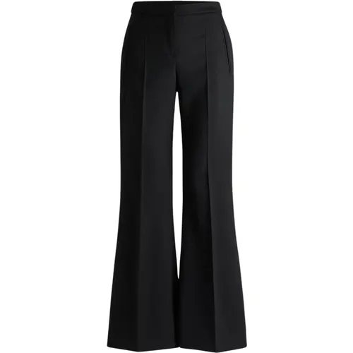 Formale Straight Fit Flared Hose Schwarz , Damen, Größe: 2XL - Hugo Boss - Modalova