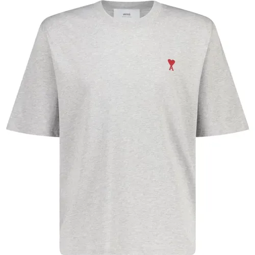 Oversized T-Shirt mit Logo-Stickerei , Herren, Größe: XL - Ami Paris - Modalova