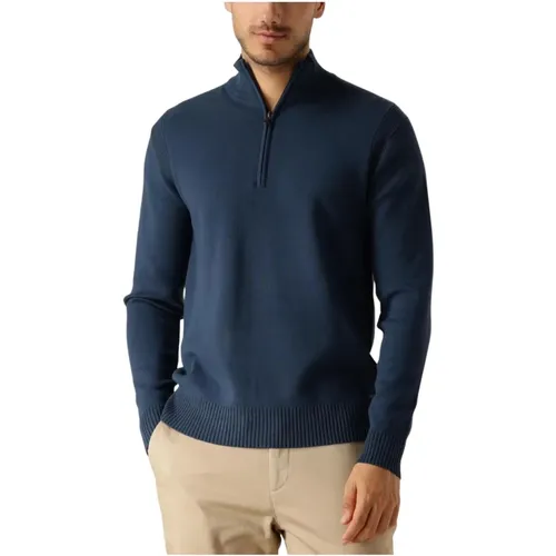 Marineblauer Half Zip Pullover für Herren , Herren, Größe: XL - DSTREZZED - Modalova