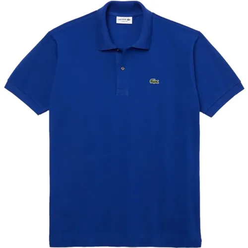 Blaues Polo-Shirt Klassisch Baumwolle Elegant,Blaues Polo-Shirt mit Krokodil-Logo - Lacoste - Modalova