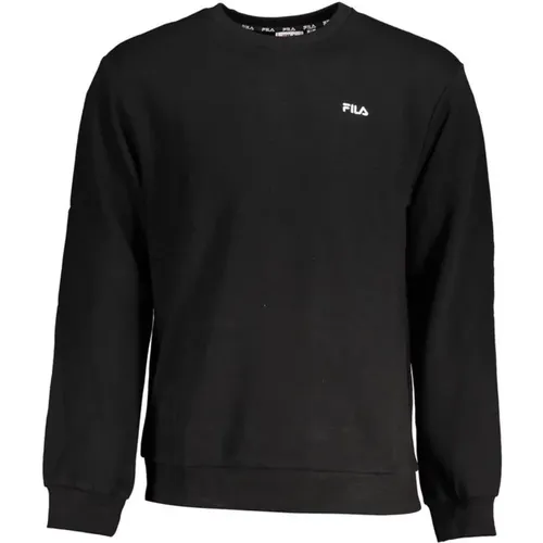 Schwarzer Bestickter Crewneck Pullover , Herren, Größe: XS - Fila - Modalova