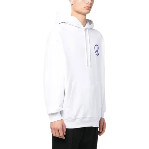 Oversized Kapuzenpullover mit Peace Logo Print , Herren, Größe: L - Marcelo Burlon - Modalova