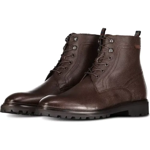 Winter Schnürstiefel mit Lammfell Futter , Herren, Größe: 44 EU - Van Bommel - Modalova