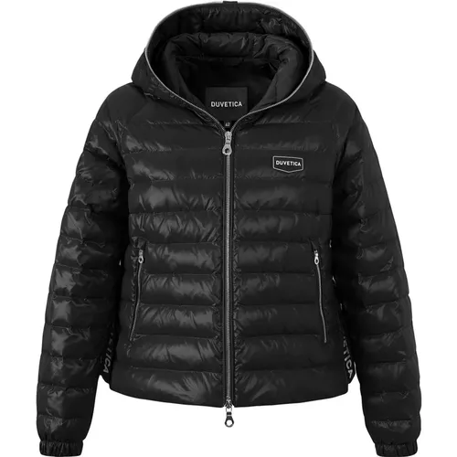 Schwarze Kapuzen Daunenjacke Aw23 , Damen, Größe: L - duvetica - Modalova