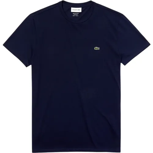 Blaues T-Shirt 166 , Herren, Größe: L - Lacoste - Modalova