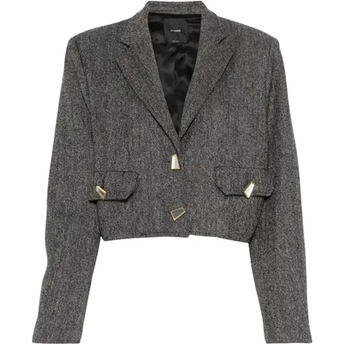 Interwoven Jacket Button Fastening , female, Sizes: S, XS - pinko - Modalova