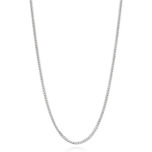 Mens Squared Silver Chain , Herren, Größe: 2XL - Nialaya - Modalova