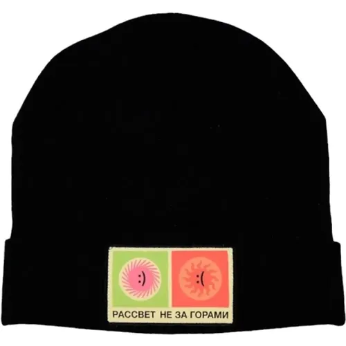 Graphic Patch Beanie Hat , male, Sizes: ONE SIZE - Rassvet - Modalova
