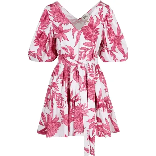 Blumiges Minikleid mit Puffärmeln - Bizuu - Modalova