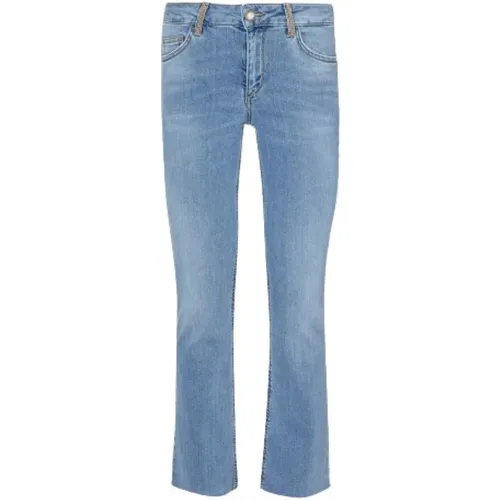 Crop Flare Jeans with Frayed Hem , female, Sizes: W26, W30, W27, W32, W28, W29, W33, W25 - Liu Jo - Modalova
