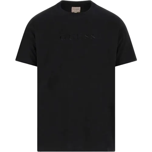 Schwarzes Herren T-Shirt , Herren, Größe: L - Guess - Modalova