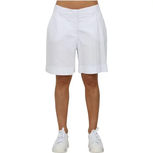 Stretch Linen Bermuda Shorts , female, Sizes: L - Via Masini 80 - Modalova