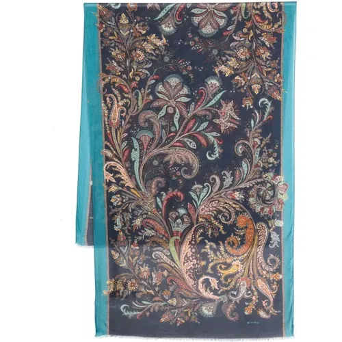 Paisley Print Frayed Edge Scarf Wrap , male, Sizes: ONE SIZE - ETRO - Modalova