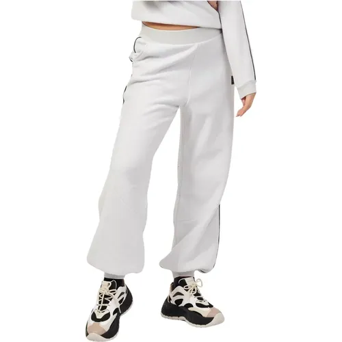 Weiße Sweatpants mit elastischem Bund und Bündchen - Emporio Armani EA7 - Modalova