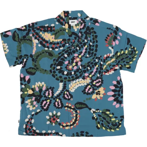 Paisley Dots Dragon Fly Woven Shirt , male, Sizes: L, S, XL, M - Obey - Modalova