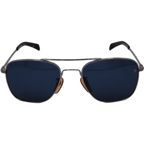 Silberne Rechteckige Sonnenbrille , Herren, Größe: 55 MM - Eyewear by David Beckham - Modalova