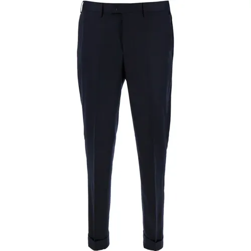 Blaue Wolle Slim Fit Hose , Herren, Größe: S - PT Torino - Modalova