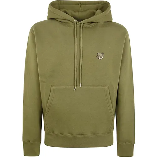 Military Fox Head Hoodie , male, Sizes: M, L, S - Maison Kitsuné - Modalova