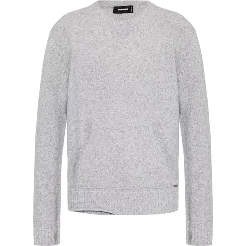 Grey Cashmere Blend Sweater Melange , male, Sizes: XL, M, 2XL, L, 3XL, S - Dsquared2 - Modalova