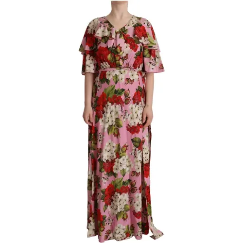 Multicolor Floral Print Maxi Dress , female, Sizes: XS, L, M, S - Dolce & Gabbana - Modalova