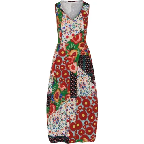 Printed Sleeveless V-Neck Dress , female, Sizes: 2XS - High - Modalova
