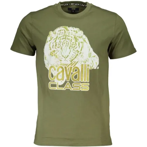 Cotton Logo Print T-Shirt , male, Sizes: M, L, XL, 2XL - Cavalli Class - Modalova