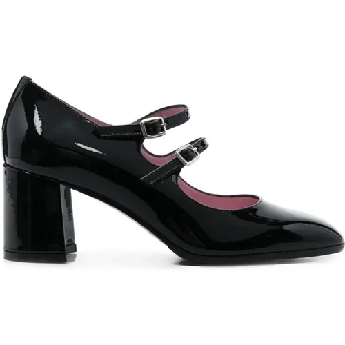 Patent Leather Double-Strap Heels , female, Sizes: 7 UK, 4 UK, 6 UK, 3 1/2 UK, 5 UK, 4 1/2 UK, 5 1/2 UK - Carel - Modalova