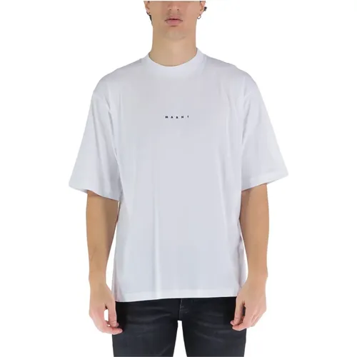 Men`s Bold Logo T-Shirt , male, Sizes: S, L, M, XL - Marni - Modalova