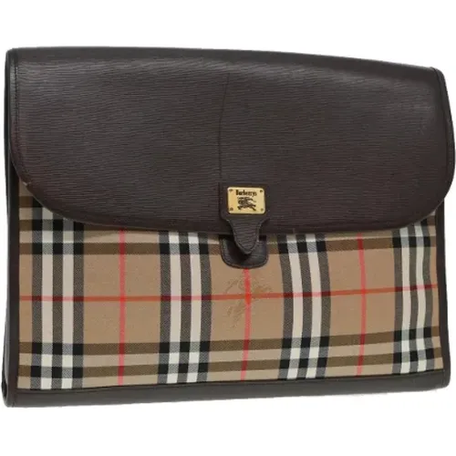 Pre-owned Canvas clutches , female, Sizes: ONE SIZE - Burberry Vintage - Modalova