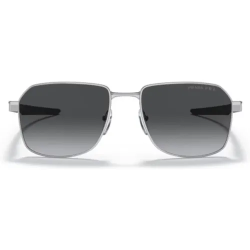 Sleek Silver Sunglasses with Polar Gradient Lenses , male, Sizes: 57 MM - Prada - Modalova
