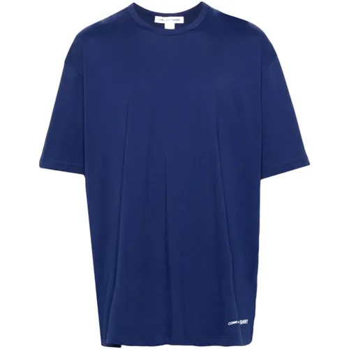 Navy Tee Shirt Klassischer Stil , Herren, Größe: L - Comme des Garçons - Modalova