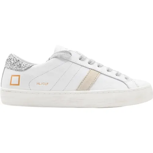 Low Calf Silver Sneakers , female, Sizes: 5 UK, 7 UK, 6 UK, 4 UK, 8 UK - D.a.t.e. - Modalova