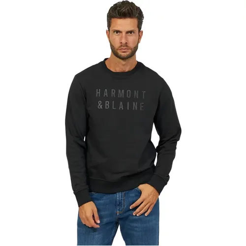 Herren Baumwoll-Sweatshirt mit Logo , Herren, Größe: L - Harmont & Blaine - Modalova