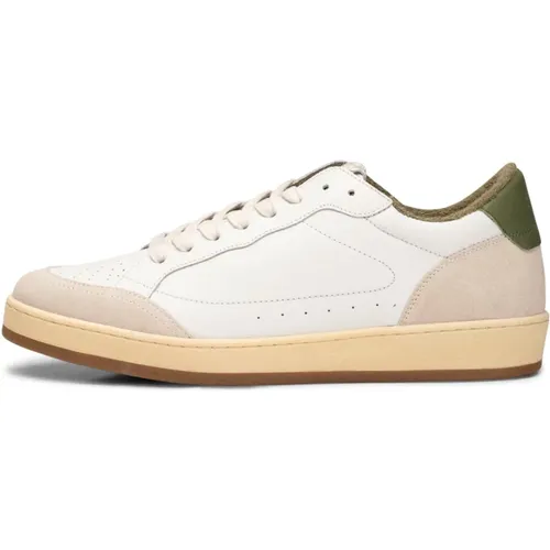 Baptiste Leather Sneaker - White / Green , male, Sizes: 7 UK, 10 UK, 8 UK - Shoe the Bear - Modalova