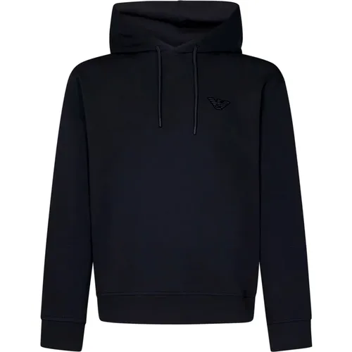 Sweater with Hood and Logo , male, Sizes: S, M - Emporio Armani - Modalova