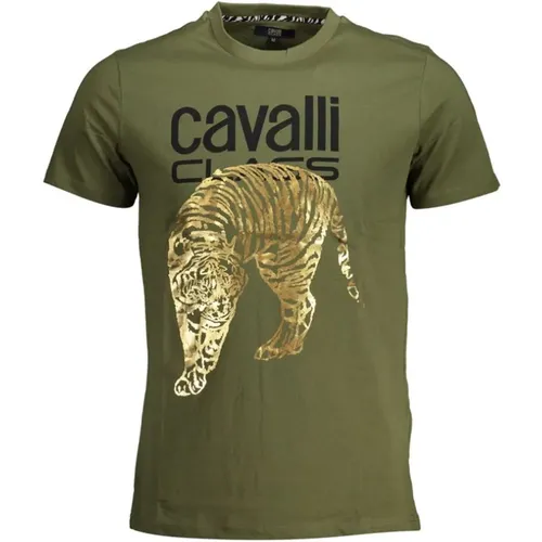 Bedrucktes Logo-T-Shirt , Herren, Größe: 2XL - Cavalli Class - Modalova