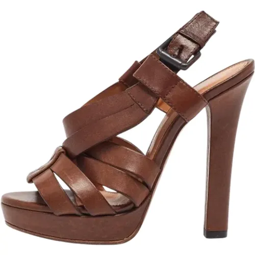 Pre-owned Leather sandals , female, Sizes: 3 UK - Bottega Veneta Vintage - Modalova