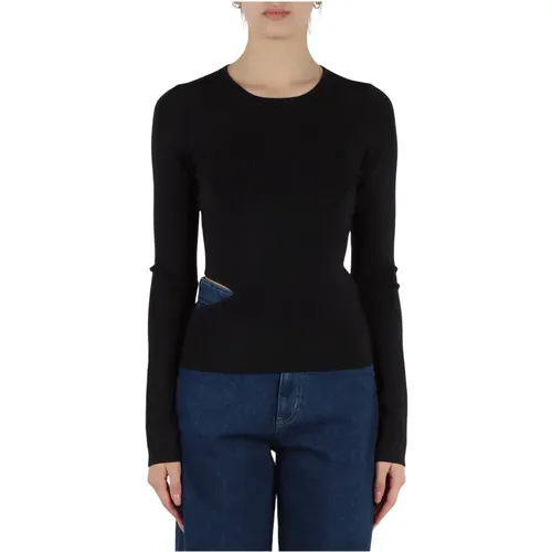 Top aus Viskosemischung mit Cut-Out , Damen, Größe: S - Calvin Klein Jeans - Modalova