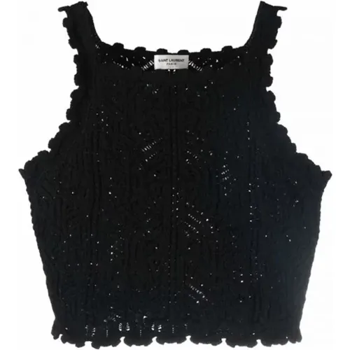 Stylish Crochet Knit Top , female, Sizes: M - Saint Laurent - Modalova