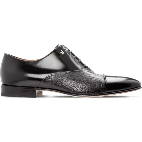 Stilvolle schwarze Leder Oxford Schuhe , Herren, Größe: 43 EU - Moreschi - Modalova