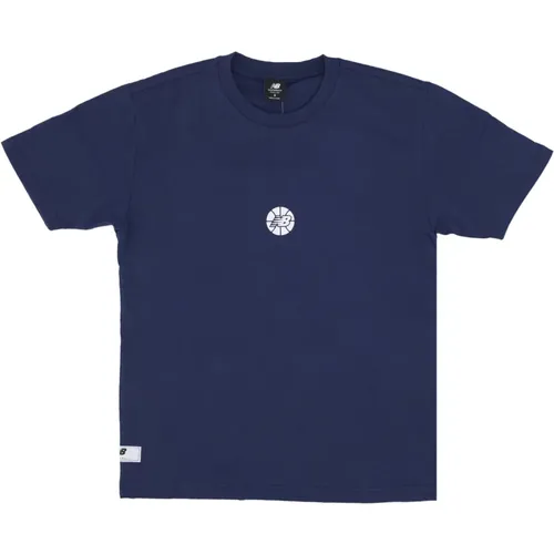 Essentials Fundamental Tee Navy , Herren, Größe: XL - New Balance - Modalova