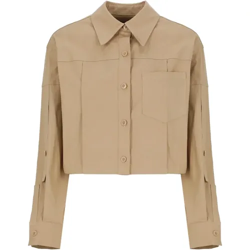 Cotton Cropped Shirt with Collar , female, Sizes: 2XS - 3.1 phillip lim - Modalova