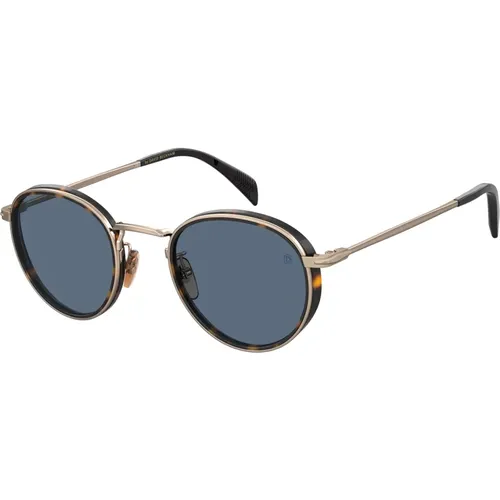 DB 1033/S Sunglasses in Havana Gold/Blue , male, Sizes: 49 MM - Eyewear by David Beckham - Modalova